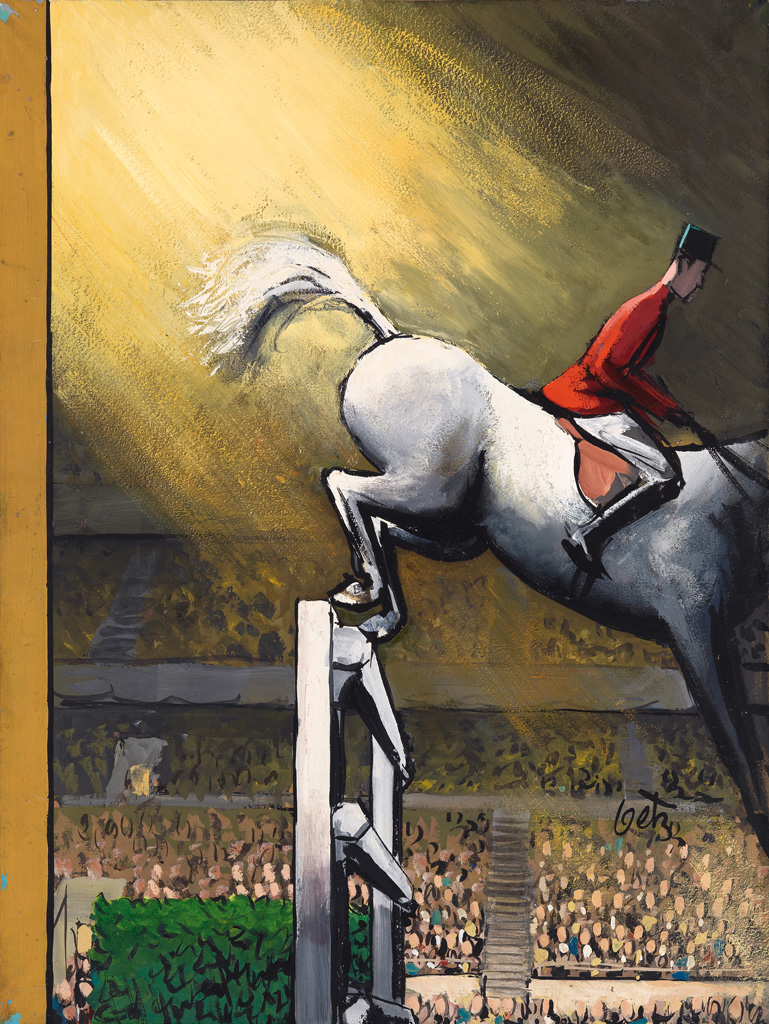 (THE NEW YORKER) ARTHUR GETZ. 57 Horse Show / Jumping Hurdle.